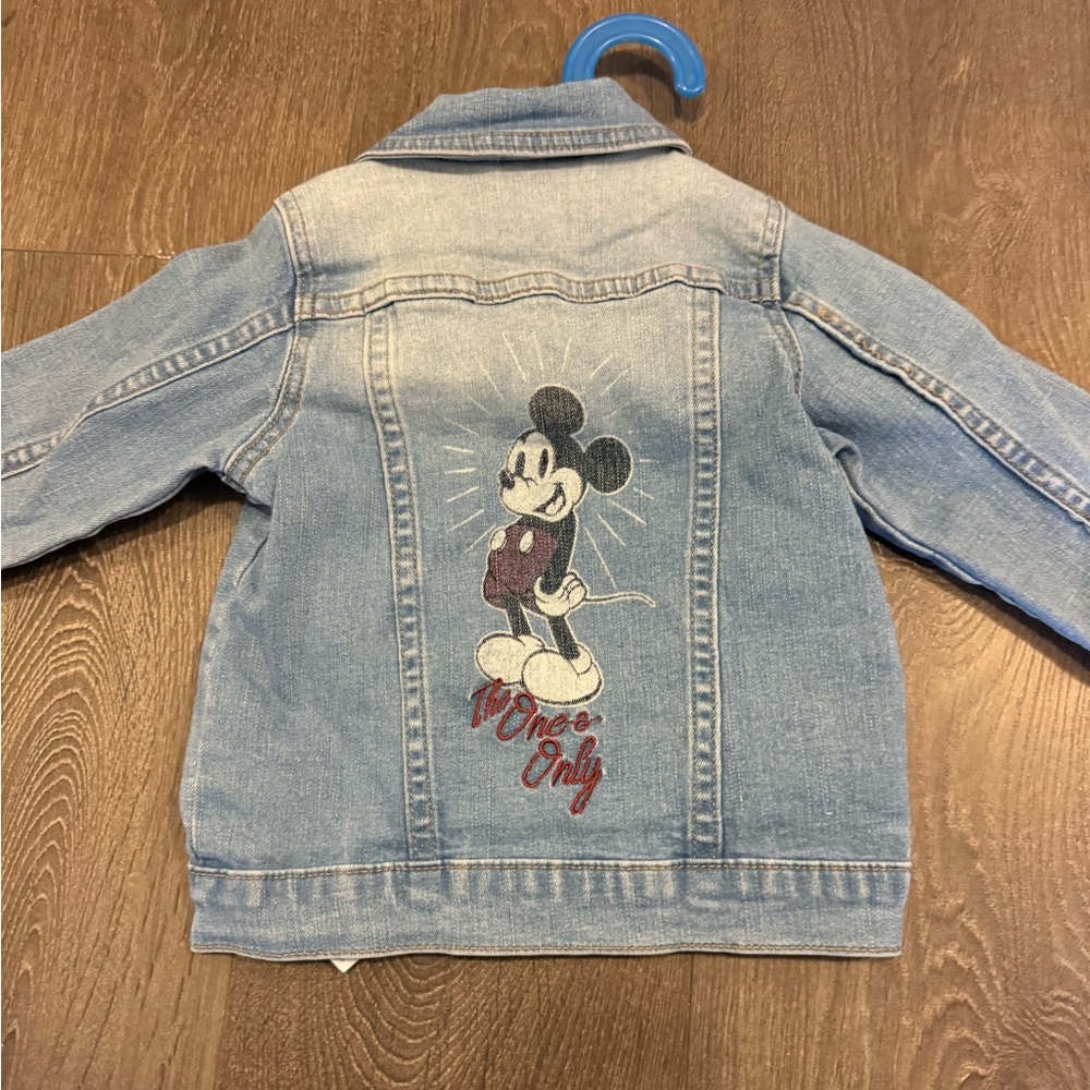Disney Light Blue Jean Jacket with Mickey Mouse